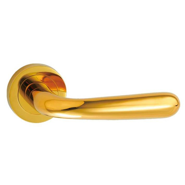 High Quality PVD Finish Brass garage Door Lever Handle lock on Plate Factory