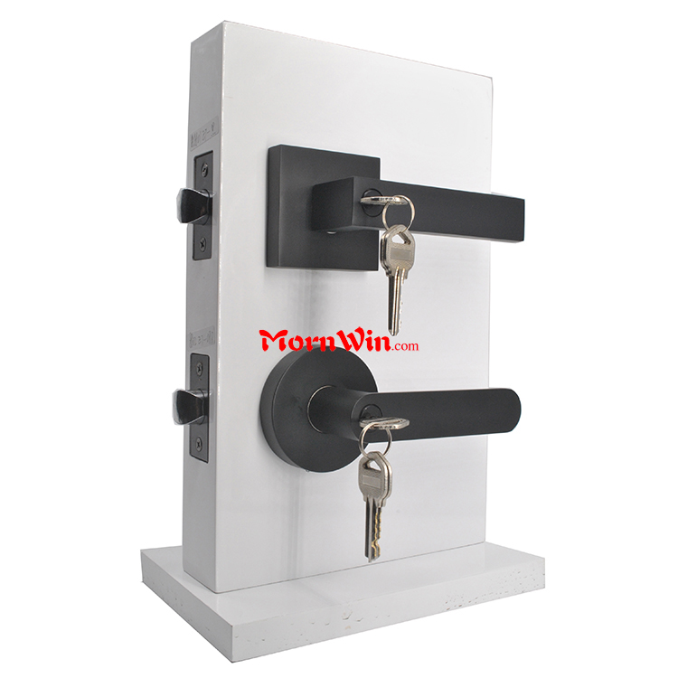 Heavy duty zinc alloy tubular leverset black nickel main entrance entry door lever handle lock