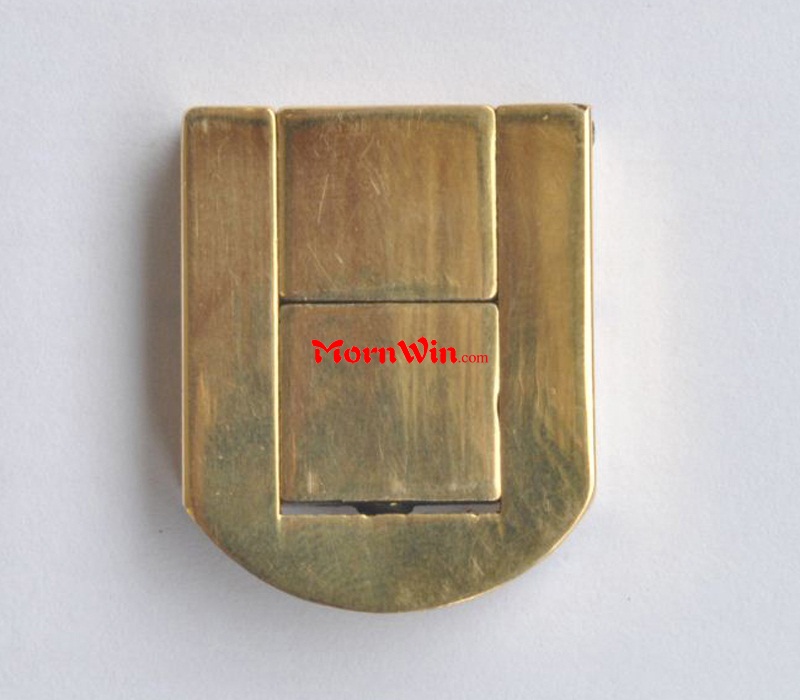 Antique Brass Wooden Case Lock Small Box Snap Latch Catch