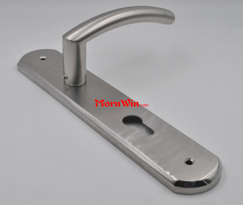 Stainless Steel 304 Bathroom Lever Door Handle Lock with Plate