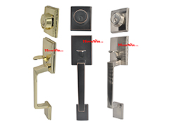Big Handle And Long Panel Outside Door Locks Set, Pull Grip American Mortise Lock Cylinder Lockset