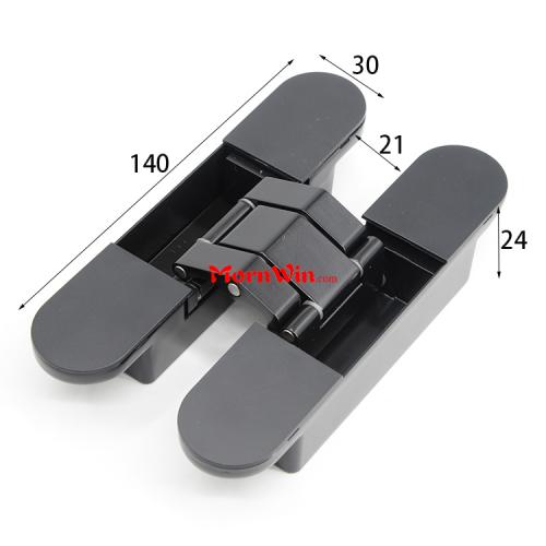 140mm Black Soss Concealed Cross Invisible Hinge