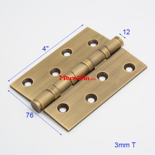 4 Inch Heavy Entry Butt Bearing Brass Door Hinge