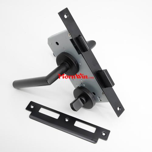 Bathroom Black Door Lever Handle Lockset