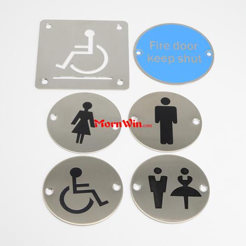 Bathroom Self Adhesive Toilet WC Sign Plate