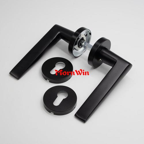 Black Aluminium Door Lever Handle