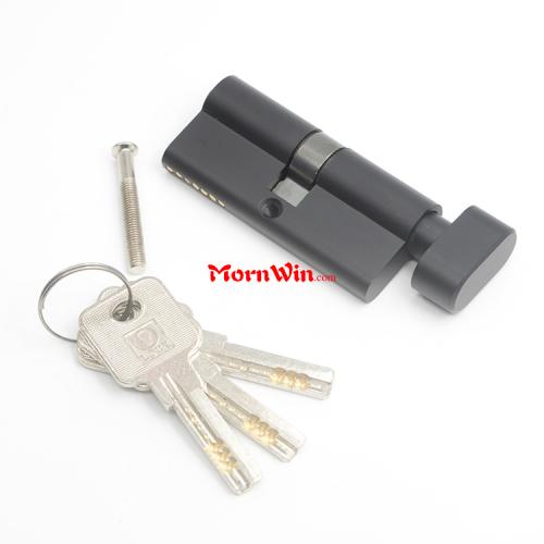Black Fire Rated Brass Door Lock Cylinder with Thumb Turn