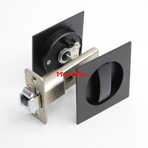 Black Privacy Square Pull Pocket Door Latch Hook Locks