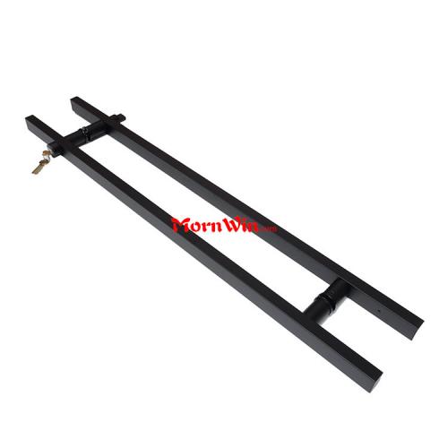 Black Square Ladder Door Handle Locking Pull Handle