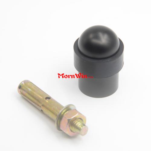 Black Stainless Steel Floor Mounted Round Door Stopper