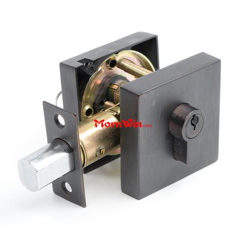 Black Zinc Alloy Square Deadbolt Door Lock