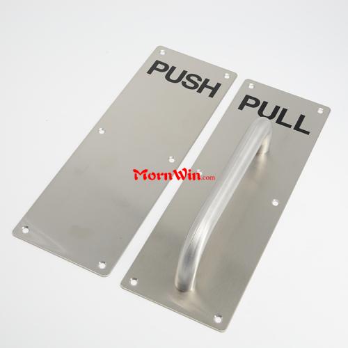 Engraved Stainless Steel Push and Pull Plate Handle