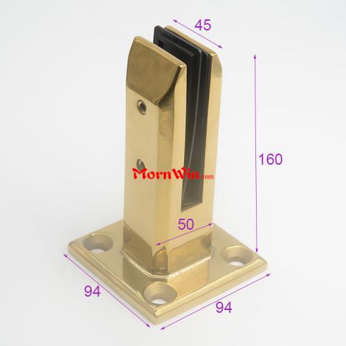 Gold Stainless Steel Square Glass Clamp Spigot