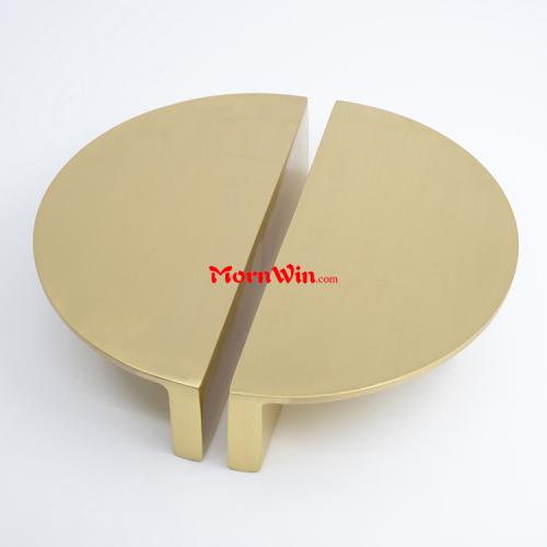 Half Moon Round Brass Solid Door Pull Handle