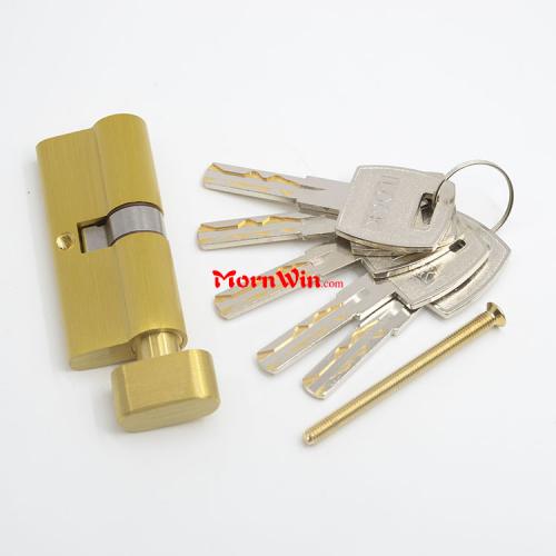 High Security Gold Brass Door Cylinder with 5 Computer Keys