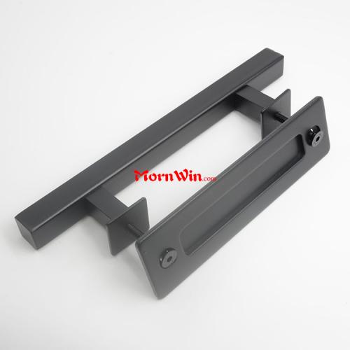 Square Black Barn Sliding Door Handle Push Pull