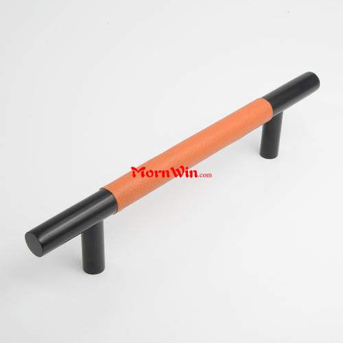 Stainless Steel and Genuine Leather Door Pull Handle